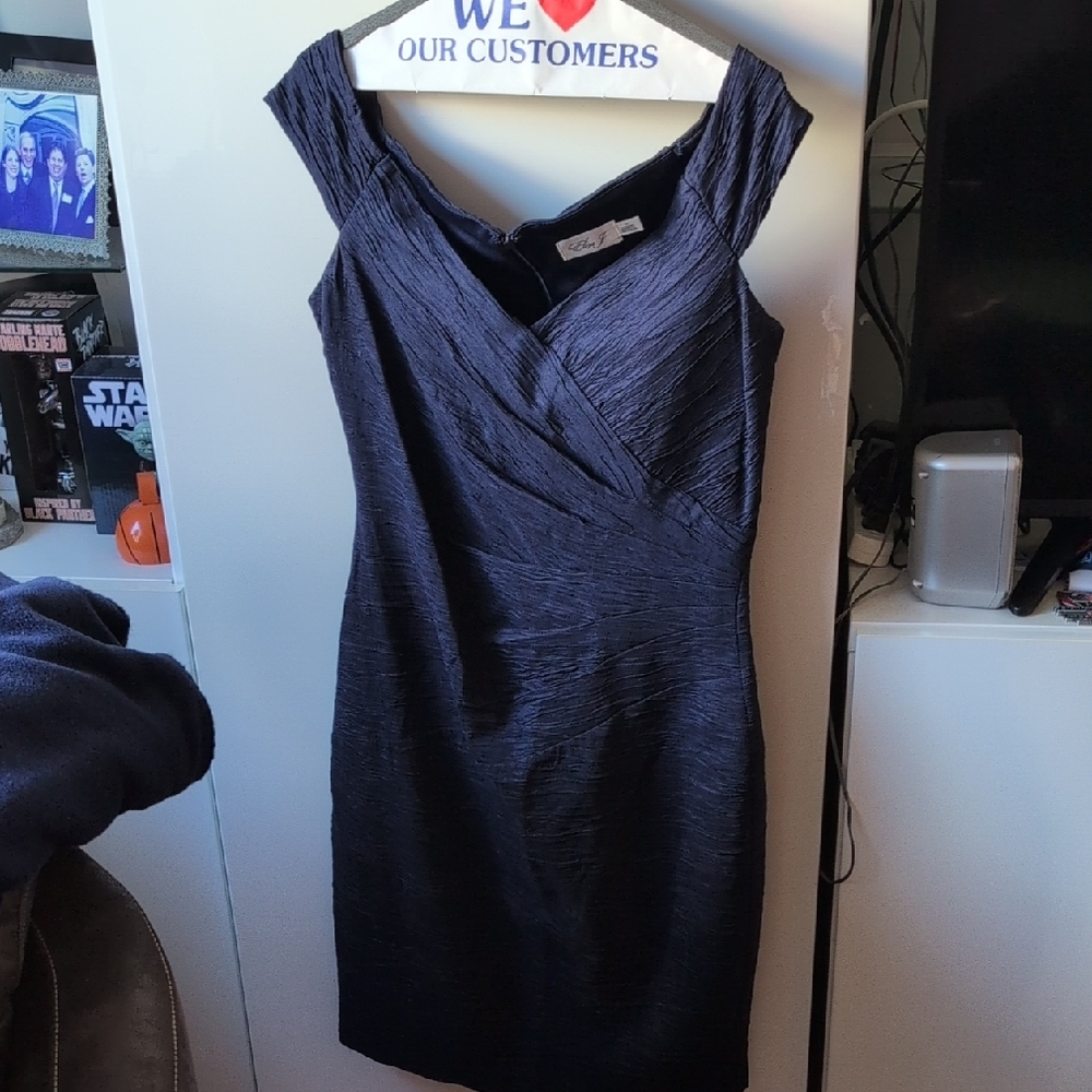 Eliza J Navy Textured Mini Dress